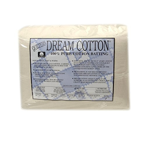 Quilter's Dream Natural Cotton Deluxe Batting (122in x 120in) King B00N9MBL0E New