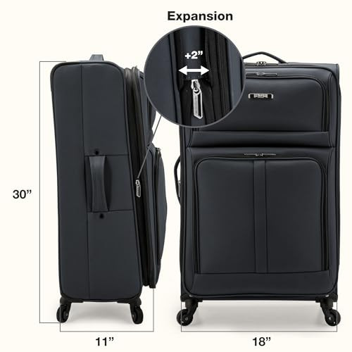 U.S. Traveler Anzio Softside Expandable Luggage with Spinner Wheels New