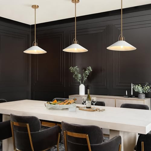 CLASSY LEAVES PENDANT LIGHTS KITCHEN ISLAND 14" A0523601 - GOLD/WHITE New