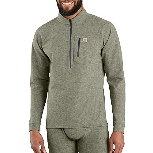 UH0111-M Carhartt Men's Force Heavyweight Layer Crew Neck, XL, Olive Heather New