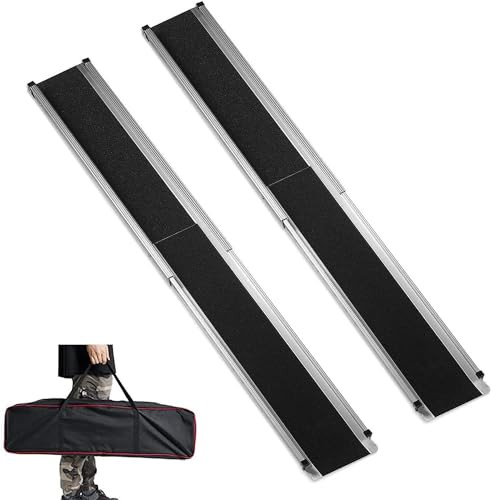 gardhom 1Pair Wheelchair Ramp 6FT Telescopic Ramps for 600lbs Capacity