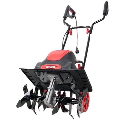 MZK 16" 13.5A Electric Tiller Cultivator,Foldable Rototiller, G-AC2502 - RED