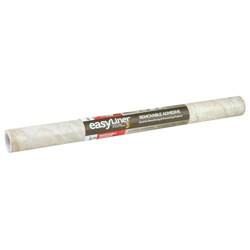 Duck Brand EasyLiner Adhesive Shelf Liner, 20" x 15 ft. (Beige Marble) New