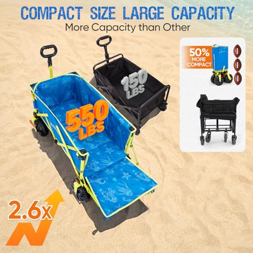 OLDBAHAMABAY 300LBS EXTRA LONG 49" L BEACH WAGON BIGWHEELS - ANIMAL PRINET