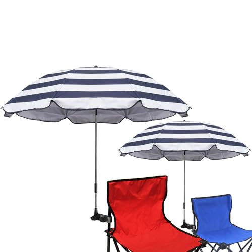 GRANDMEI Beach Chair Umbrella with Universal Clamp,46 inches (Stripe) New