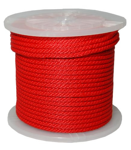 T.W. Evans 3/8-Inch by 300-Feet Braid Propylene Multifilament Derby Rope Red New