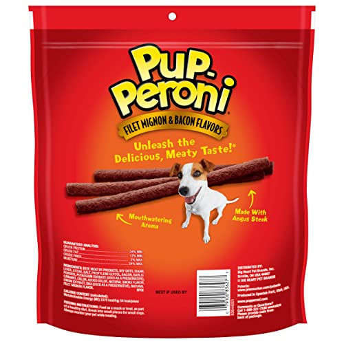 PUP-PERONI ORIGINAL FILET MIGNON & BACON FLAVOR DOG SNACKS, 4 PACK OF 22.5 OUNCE New
