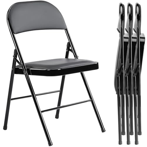 Yapamar Folding Chair, 4 Pack - Leather Padded Folding Chairs - B0FHWZM3H9 New