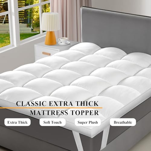 1400 GSM Extra Thick King Mattress Topper Cooling Pillow Top Mattress Topper New