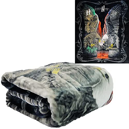Plush Throw Blanket Mexican American Queen Bed 79"x 95" Faux Fur - B09HTCQK23 New