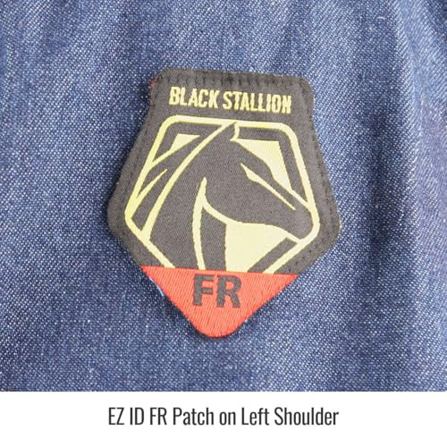 Black Stallion FS8-DNM 8 oz. FR Cotton/Denim Long Sleeve Work Shirt, X New