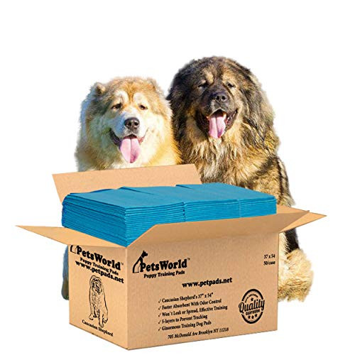 PetsWorld Enormous Dog Pee Pads 37"x54" 50 Count XXXL Pet Pee Pads Heavy Duty New