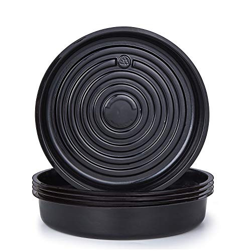 Idyllize 5 Pieces of 14 Inch Black Plastic Plant Saucer Drip Tray, (14") New