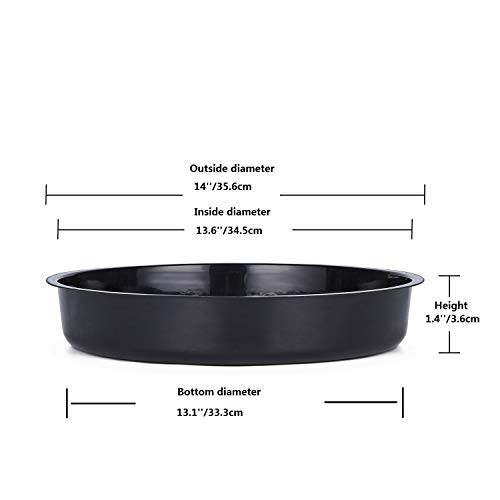 Idyllize 5 Pieces of 14 Inch Black Plastic Plant Saucer Drip Tray, (14") New