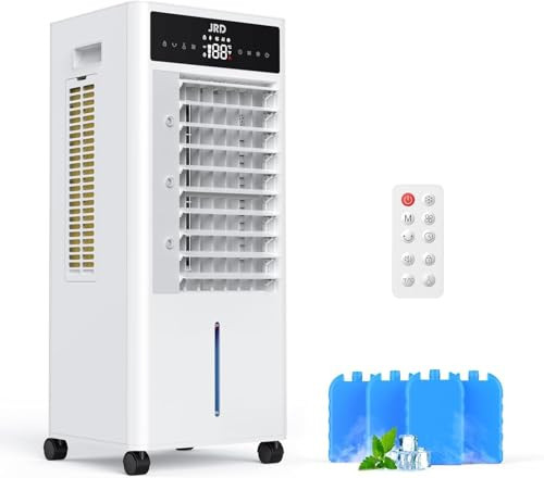 JRD Portable Air Conditioners with 4 Ice Packs, 12H Timer, Top Fill Dual Tank New