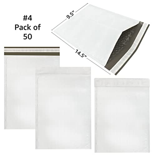Poly Bubble Padded Mailer 50 Pack #4-9.5" x 14.5" B0C2J5LXR5 - New New