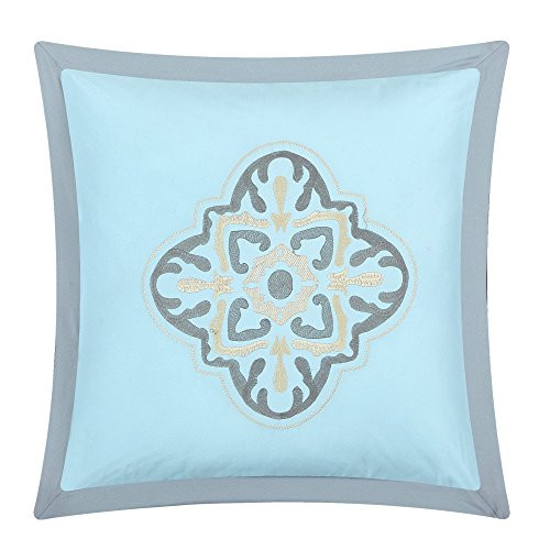 Chic Home BCS06714-AN Emily Comforter Set (20 Piece), King, Aqua Blue