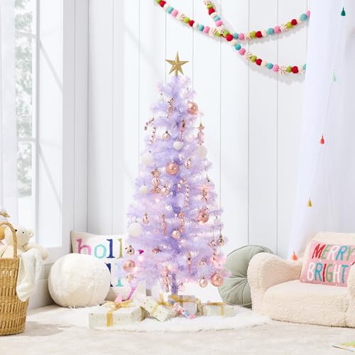 Best Choice Products 4ft Pre-lit Christmas Tree, Twinkling LED Lights - Lavender New
