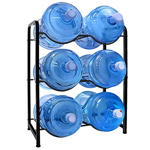 Iococee 5 Gallon Water Jug Rack, 3-Tier Water Bottle Holder Storage Rack New