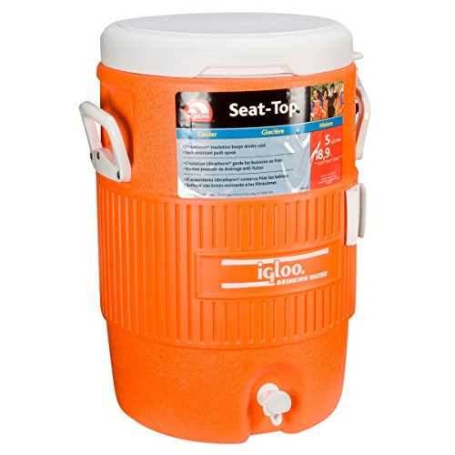 Igloo 5 Gallon Cooler with Seat Lid B01GB5ZIWW - Orange New