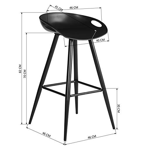 Cosy Furniture Stools 45 x 48 x 82 cm - B0131ZZC30 - Black/Grey