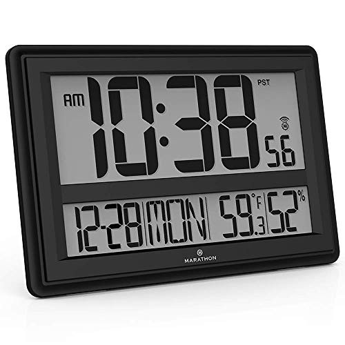 MARATHON Jumbo Atomic Wall Clock with Table Stand B017KNVOEK - Black New