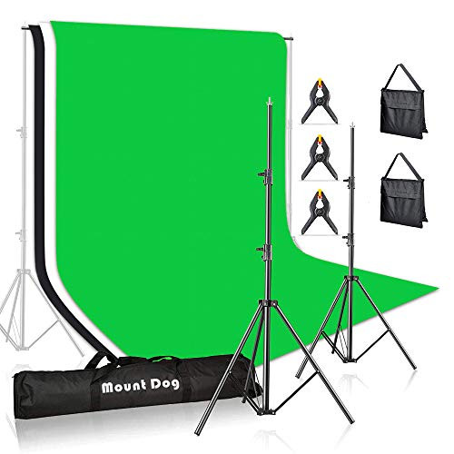 MOUNTDOG Photo Backdrop Stand Kit 10x6.5ft Background Support System - Black