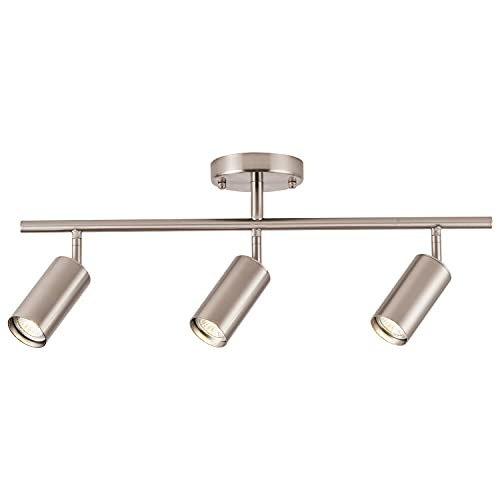brfaixla 3-Light LED Track Lighting Kit Brushed Nickel Metal B0912PH1D7 - Nickel