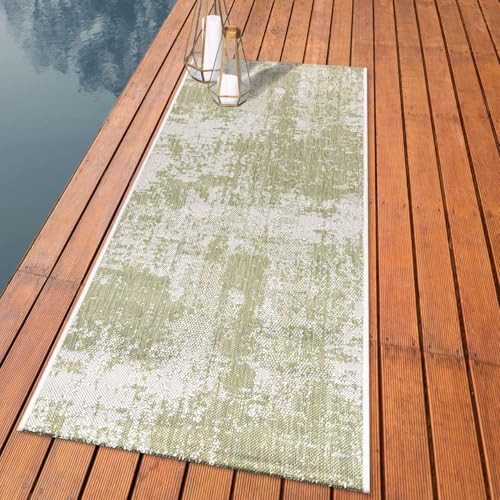 Keen Home Design Terrace Outdoor Runner Rug B092W4WMV8 - 26"x91" - Force Red New