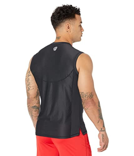UFC Sleeveless Crew Neck Tank Top for Men Blended Cotton Short Sleeves Black