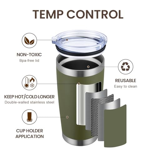 MEWAY 20oz Tumbler 8 Pack Cold Gray - B08116YVQY