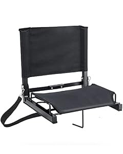Ohuhu Stadium Chair Bleacher with Back Support Seat - Black New