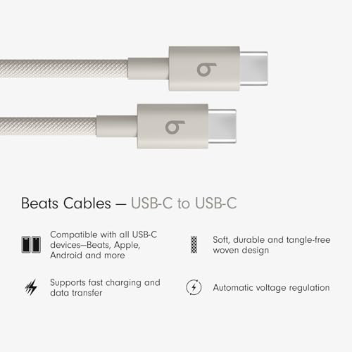 BEATS USB-C TO USB-C WOVEN CABLE FAST CHARGING DURABLE MDGD4ZM/A - SURGE STONE New