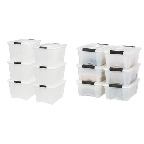 IRIS USA Inc TB-56D 53 Quart Stack & Pull Box Multi-Purpose 6 Pack Storage Bin