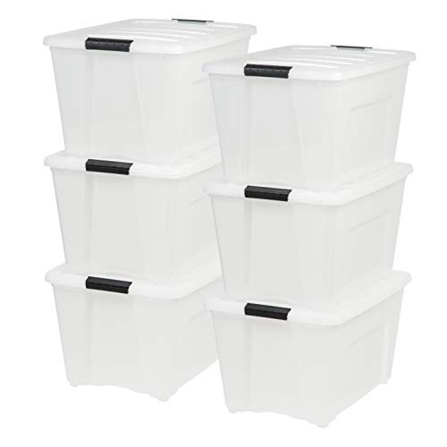 IRIS USA Inc TB-56D 53 Quart Stack & Pull Box Multi-Purpose 6 Pack Storage Bin