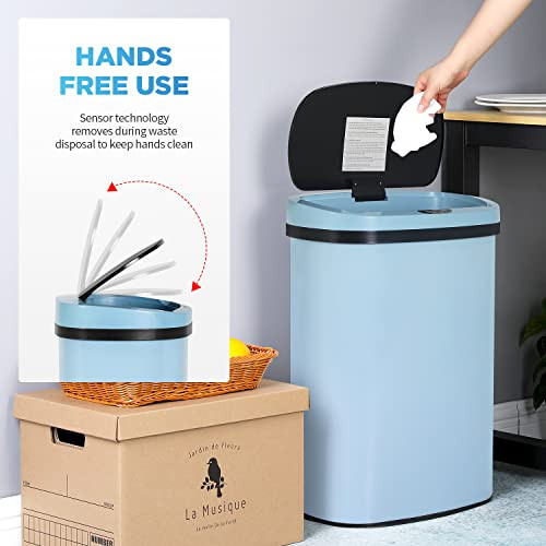 13 Gallon 50 Liter Trash Can Lid Automatic Sensor Touch Free B0B95ZSCD2 - NEW New