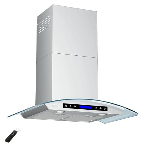 ARoan 30" Wall Mount Glass Range Hood PA03-30 - Stainless Steel