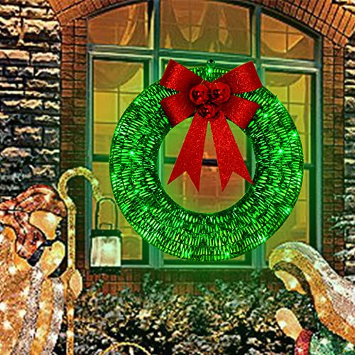 Vanthylit Christmas Decorations Christmas Wreath 40LT Operated Green LED Lights