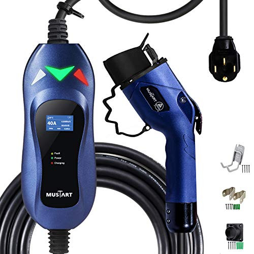 MUSTART Level 2 Portable EV Charger (240 Volt, 25ft Cable, 40 Amp)