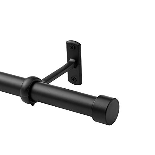 1 Inch Industrial Curtain Rod 72-144 Inch Curtain Rod B098NS3LWX - Black New