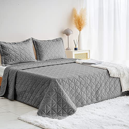 fuguitex Velvet Quilt Set Twin Size -Luxury Bedspread Coverlet Lightweight New