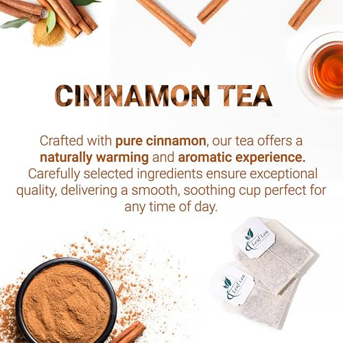 LeafLea Pure Cinnamon Tea Bags, Naturally Sweet, Caffeine-Free, 40 Count New