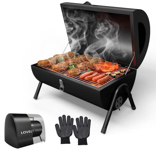 Lovely Snail Charcoal Grill Portable BBQ Grill  B08M9HL7XW - Black