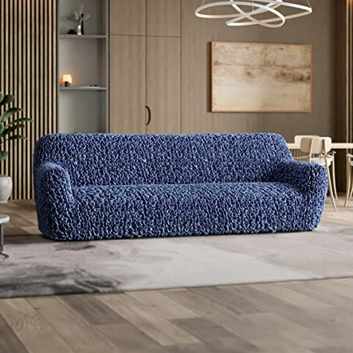 PAULATO BY GA.I.CO Sofa Slipcover in Navy Blue, Soft Velvet