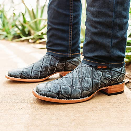 Soto Boots Mens Pirarucu Print Boots H50033 - Black - Size 8.5