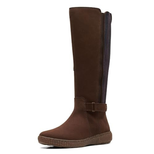 Clarks Women's Caroline Style Boot Dark Brown Suede 8