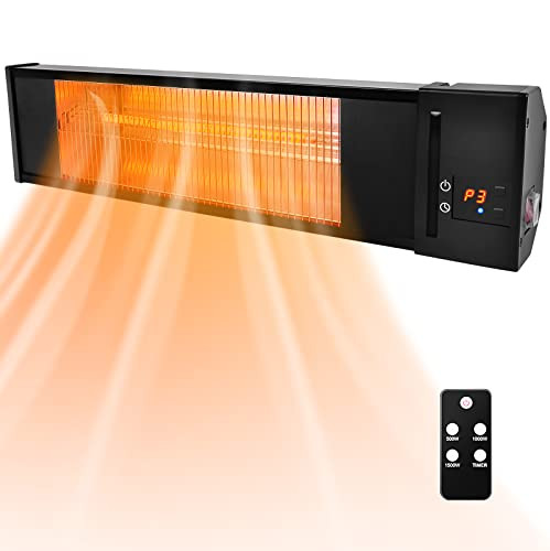 Garage Heater TRUSTECH Patio Heater Outdoor Infrared Indoor Heater - Black