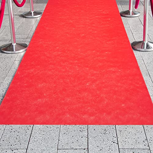 Blue Panda Red Carpet Runner Party 3' x 50' Red Polyester Carpet New