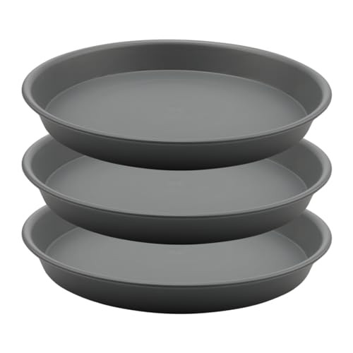 TITE Plant Saucer Heavy Large Planter Durable Thicker Plastic 3 Pack Grey 16inch New