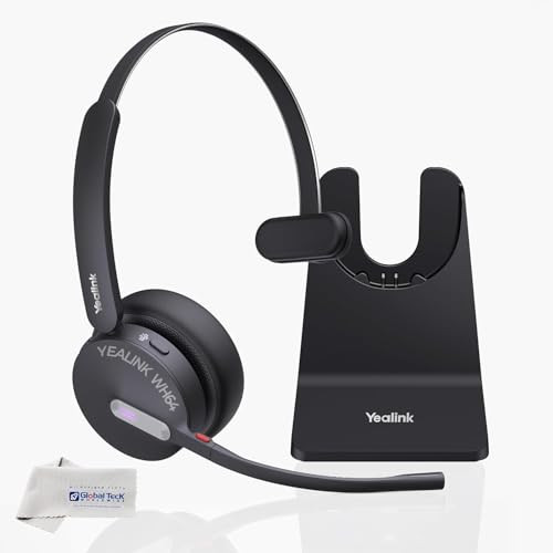YEALINK WH64 HYBRID WIRELESS HEADPHONES DECT BHC70 CHARGING STAND - BLACK